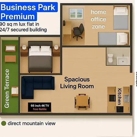 Apartment Business Park Premium, 2b Lux Flat, Free Garage